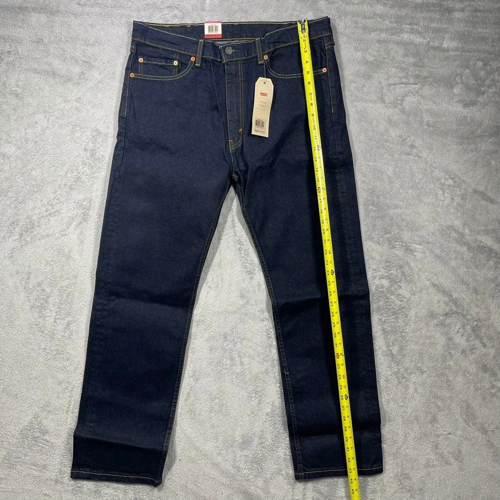 Levi's 505 Regular Fit Jeans Mens 38x32 Dark Indigo Stretch Straight Leg